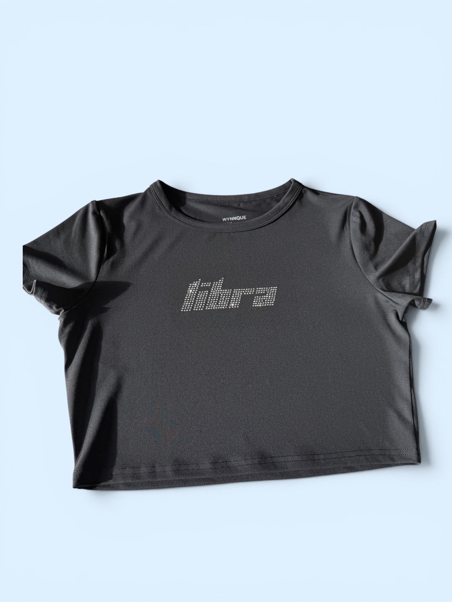 Libra Rhinestone Crop Top - Y2K Font