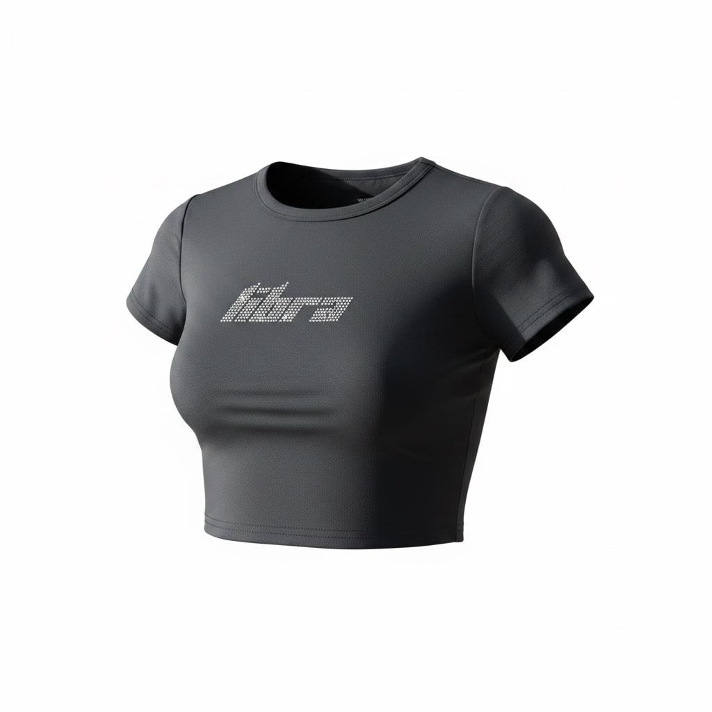 Libra Rhinestone Crop Top - Y2K Font