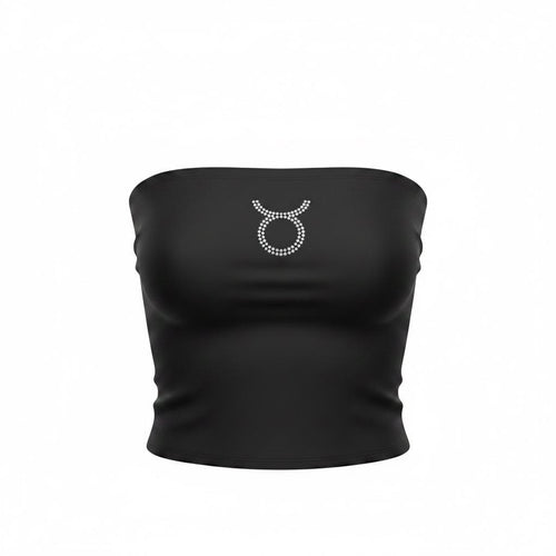 All Zodiac Astrology Symbol Rhinestone Tube Top