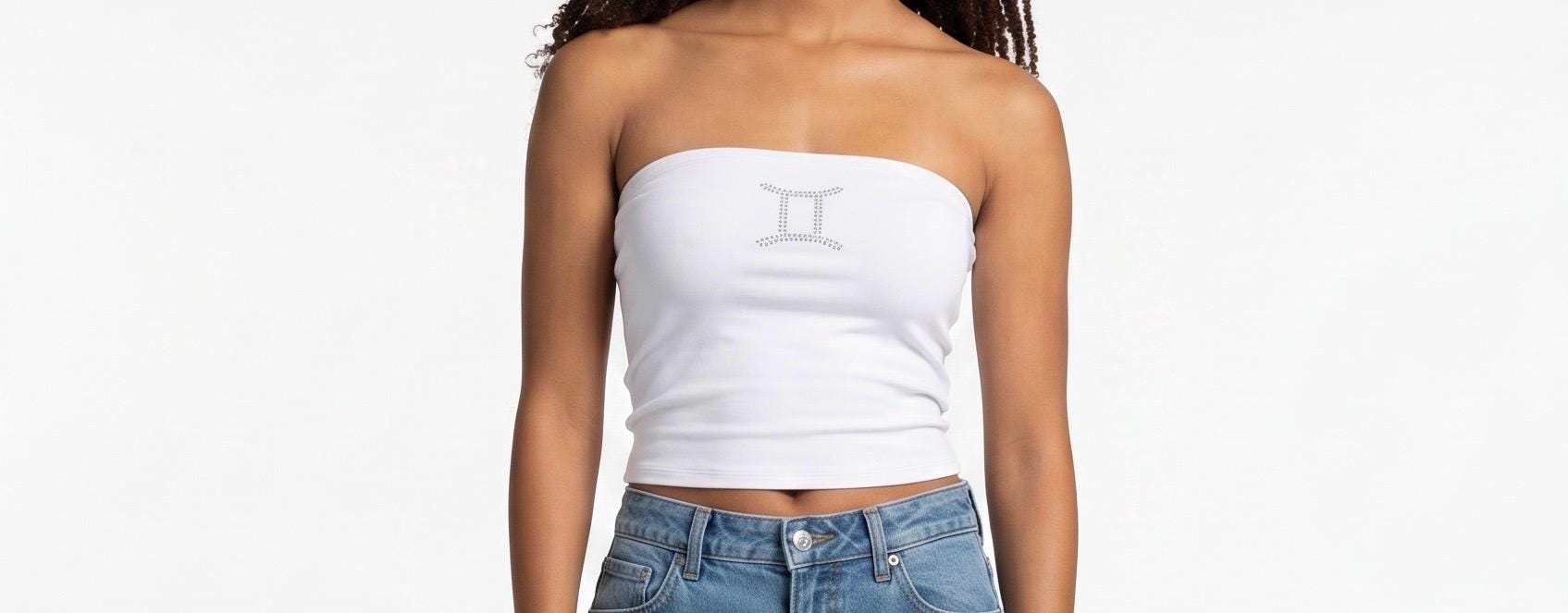 All Zodiac Astrology Symbol Rhinestone Tube Top