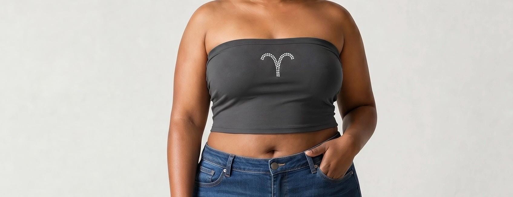 All Zodiac Astrology Symbol Rhinestone Tube Top