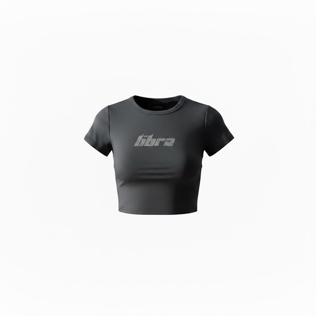 Libra Rhinestone Crop Top - Y2K Font