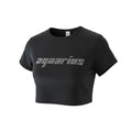Aquarius Rhinestone Crop Top - Y2K Font