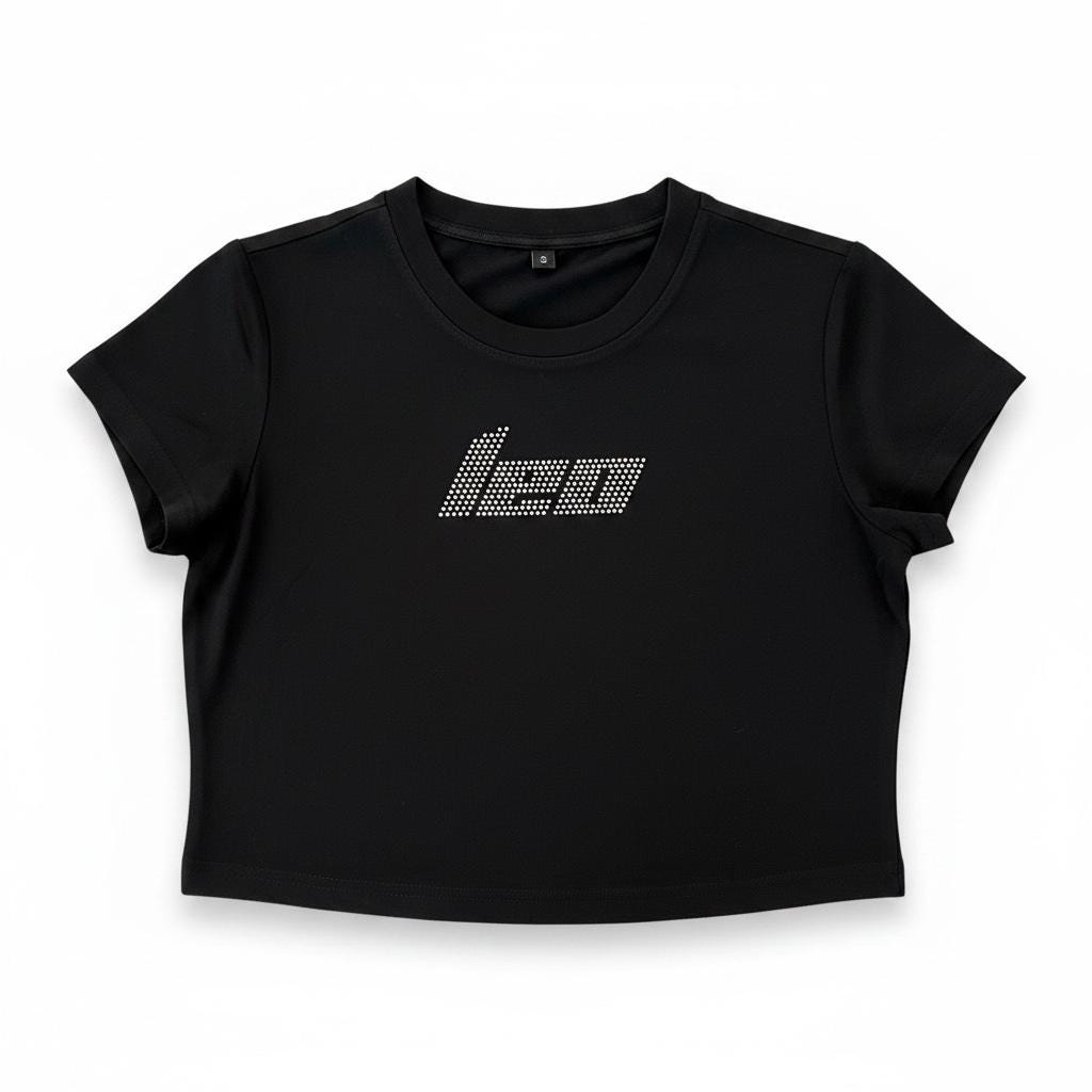 Leo Zodiac Astrology  Rhinestone Crop Top - Y2K Font