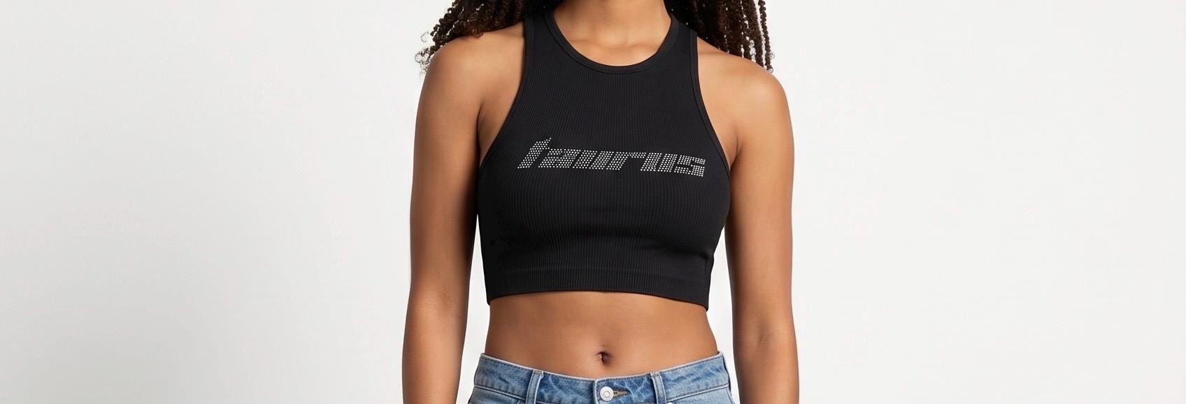 All Zodiac Astrology Rhinestone Racerback Tank Top - Y2K Font