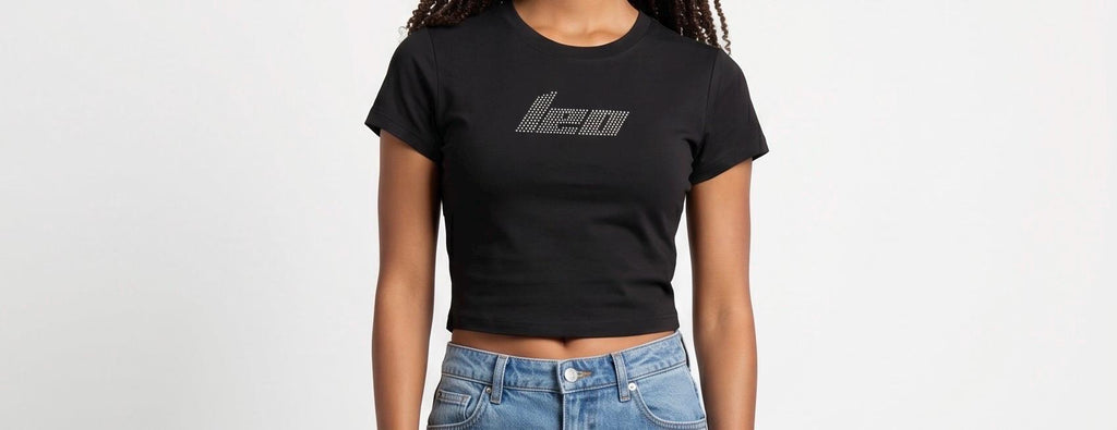 Leo Zodiac Astrology  Rhinestone Crop Top - Y2K Font