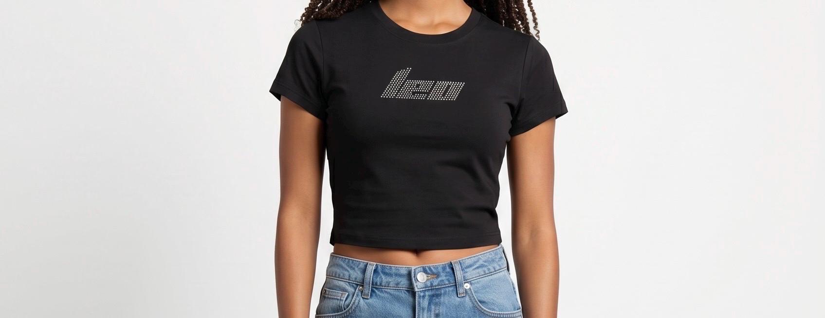 Leo Zodiac Astrology  Rhinestone Crop Top - Y2K Font