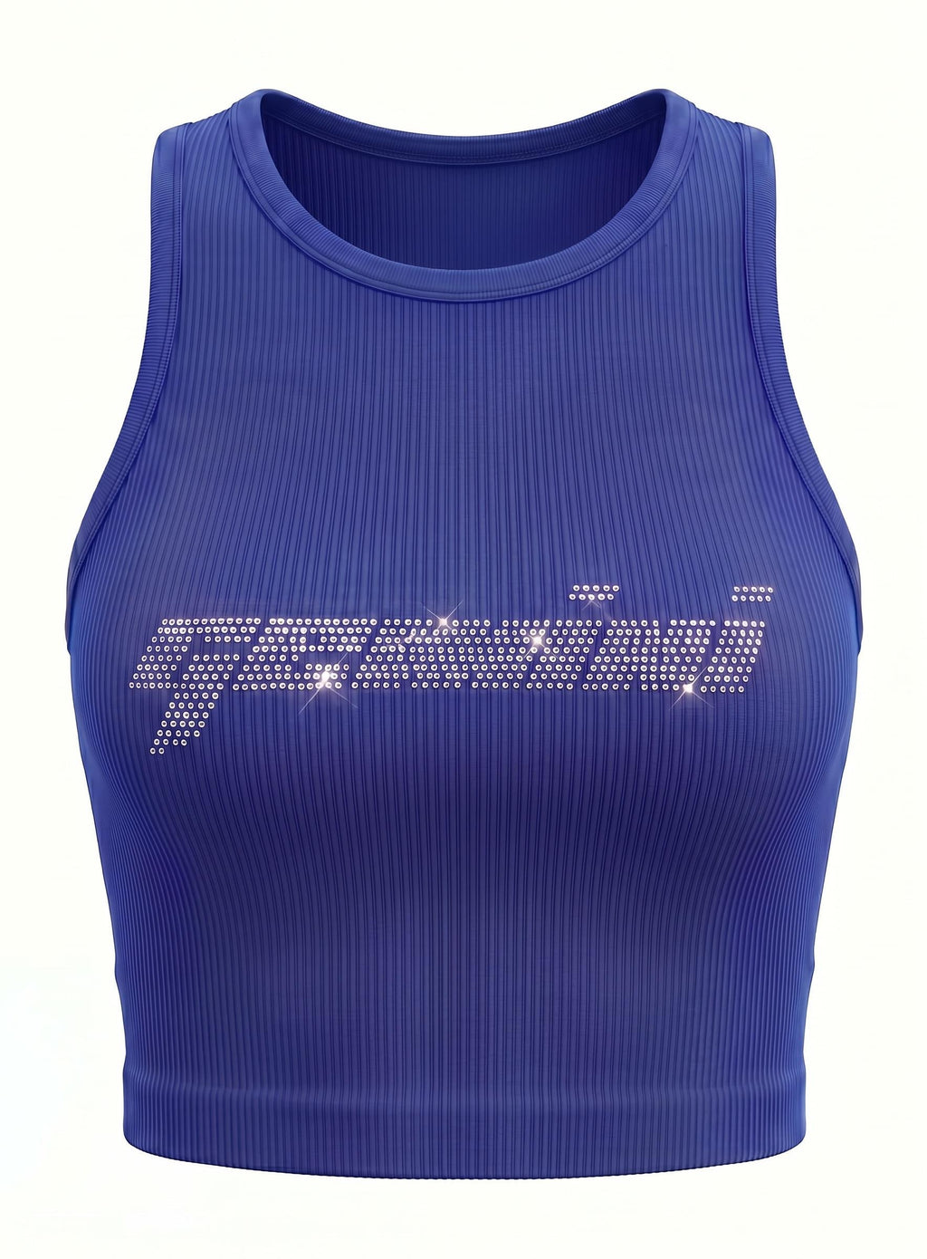 Gemini Zodiac Astrology Rhinestone Racerback Tank Top - Y2K Font