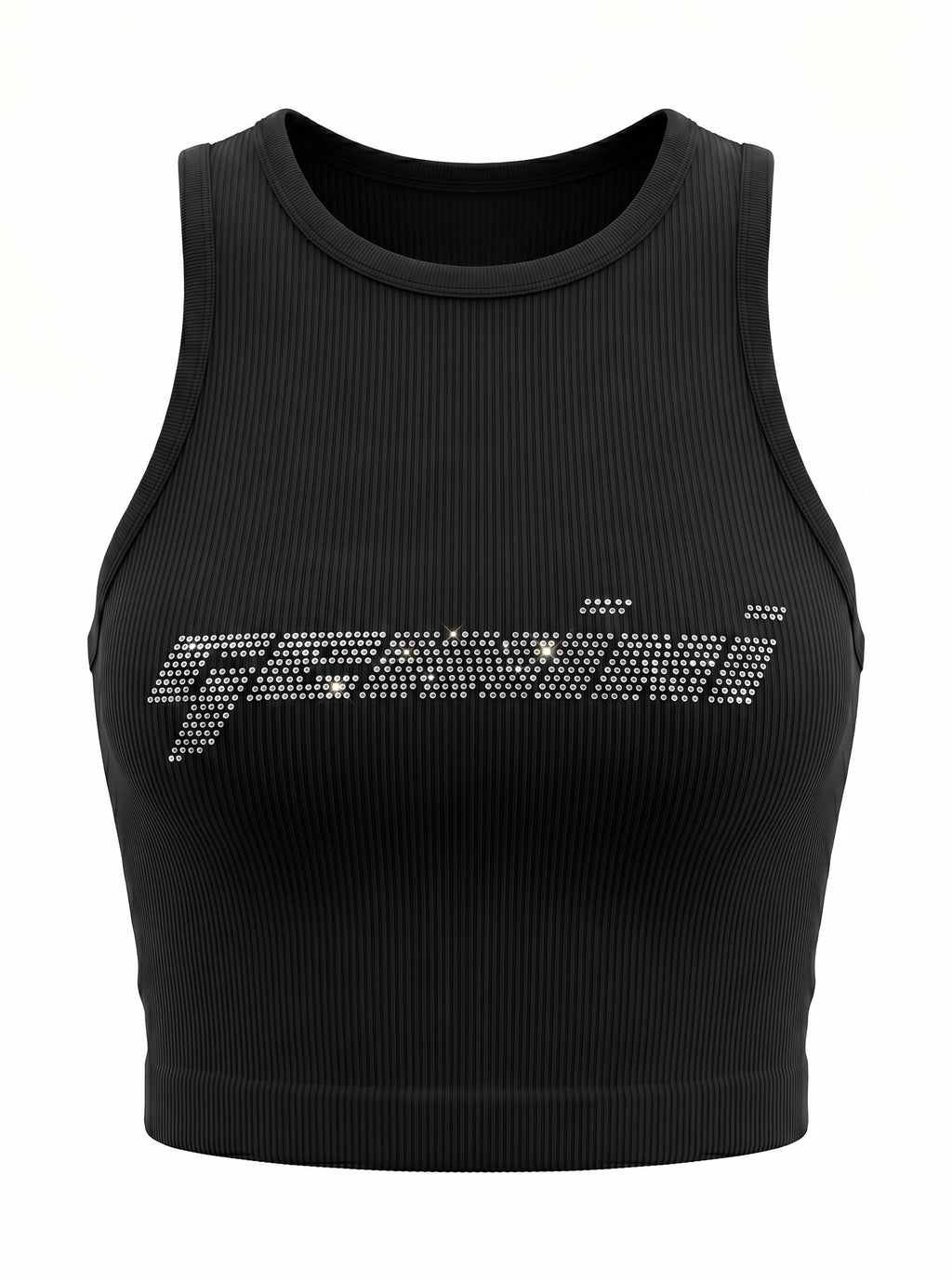 Gemini Zodiac Astrology Rhinestone Racerback Tank Top - Y2K Font