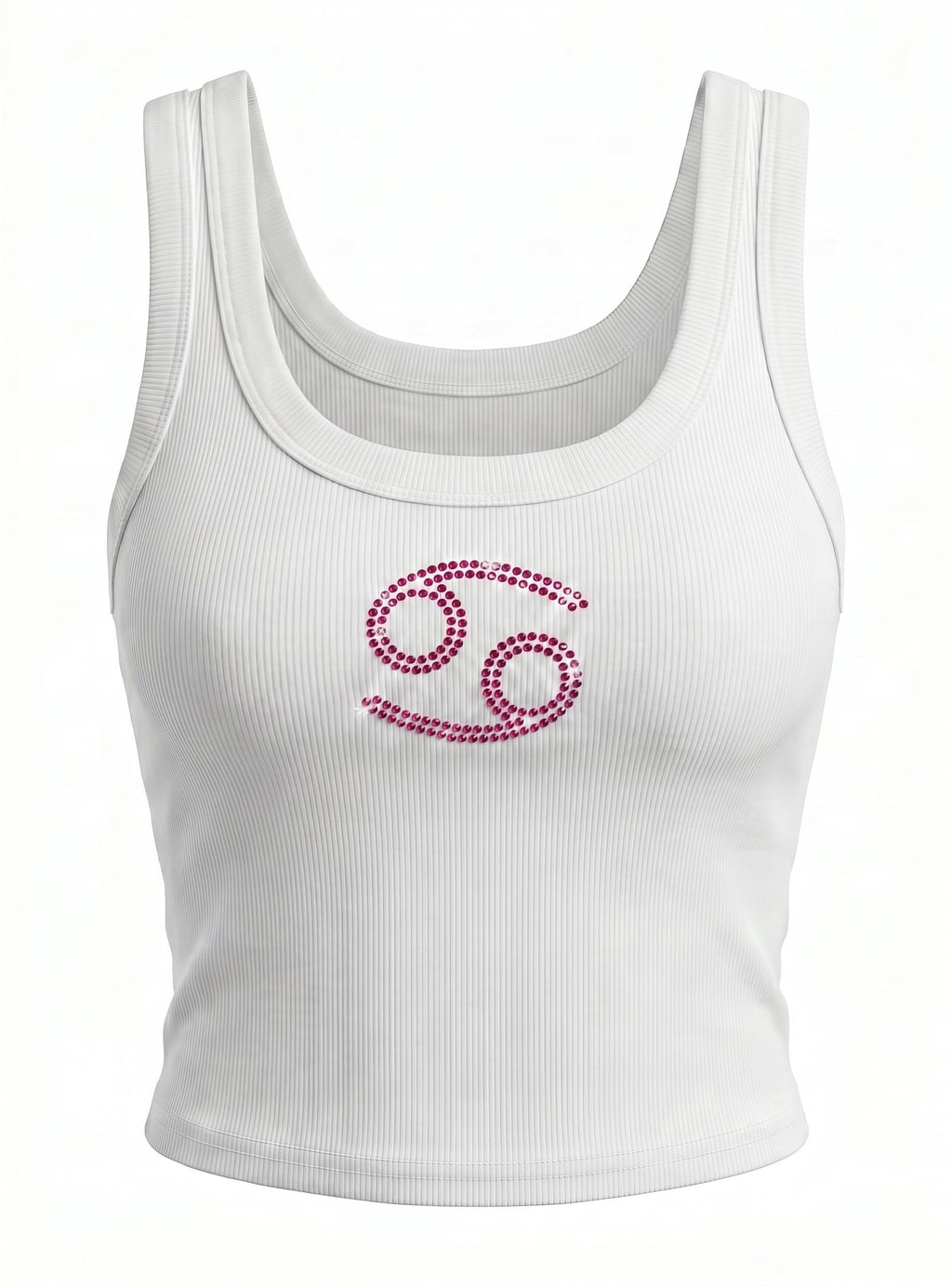 Cancer Zodiac Rhinestone Tank Top Astrology Symbol Shirt - Rhinestone Color Customization