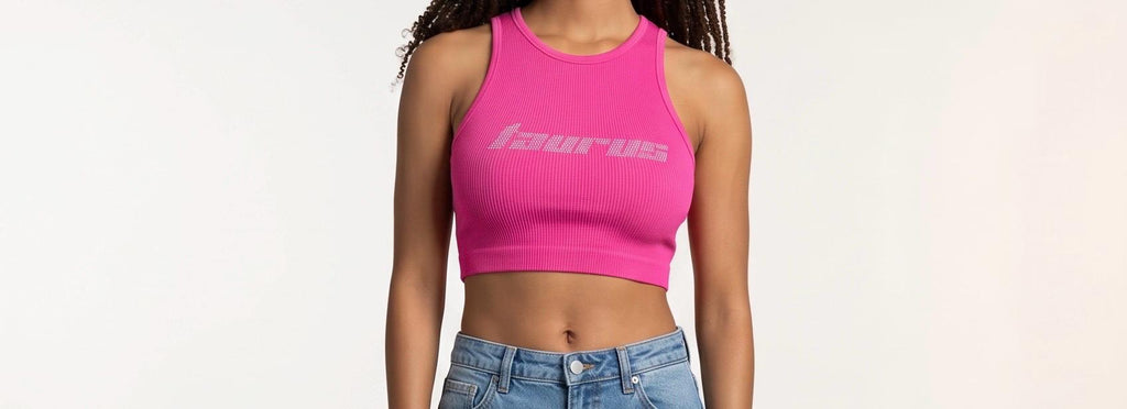 All Zodiac Astrology Rhinestone Racerback Tank Top - Y2K Font