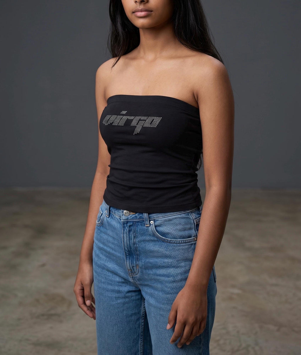 Virgo Zodiac Astrology Rhinestone Tube Top - Y2K Font
