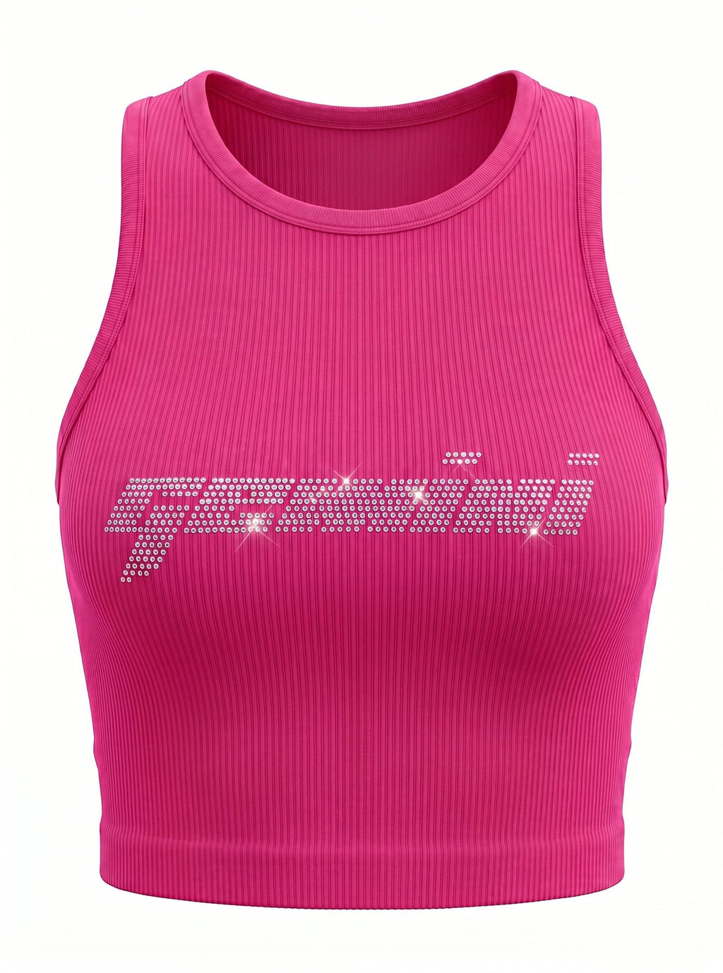 Gemini Zodiac Astrology Rhinestone Racerback Tank Top - Y2K Font