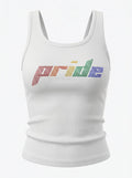 Customizable Rhinestone Tank Top | Rainbow Rhinestone Crop Tank | LGBTQ+ Pride Shirt | Y2K Inspired Festival Top | Pride Month Outfit