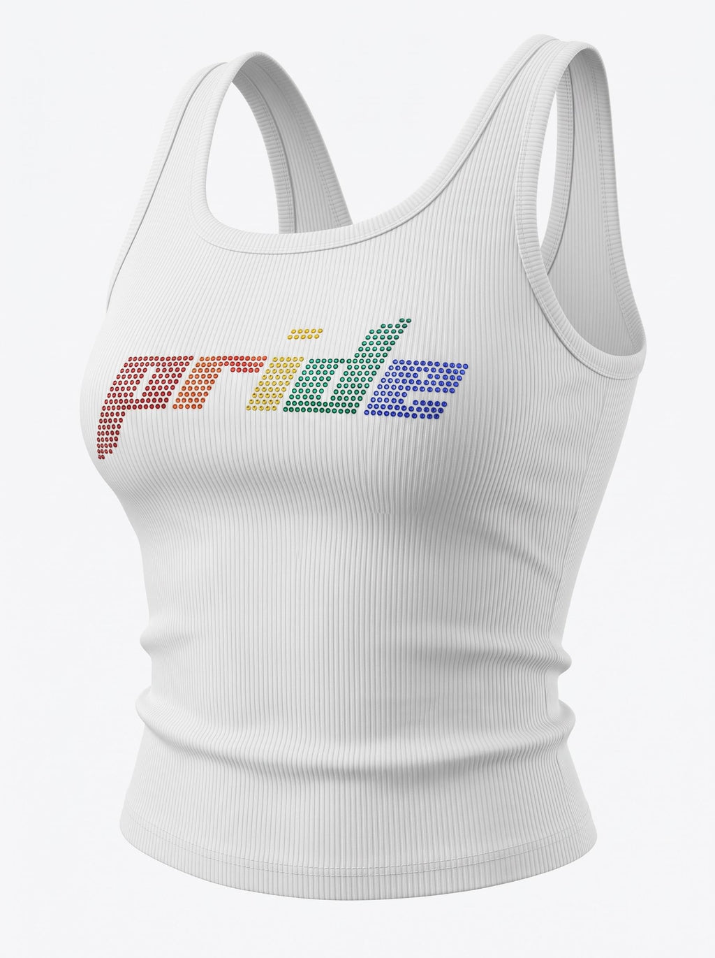 Customizable Rhinestone Tank Top | Rainbow Rhinestone Crop Tank | LGBTQ+ Pride Shirt | Y2K Inspired Festival Top | Pride Month Outfit
