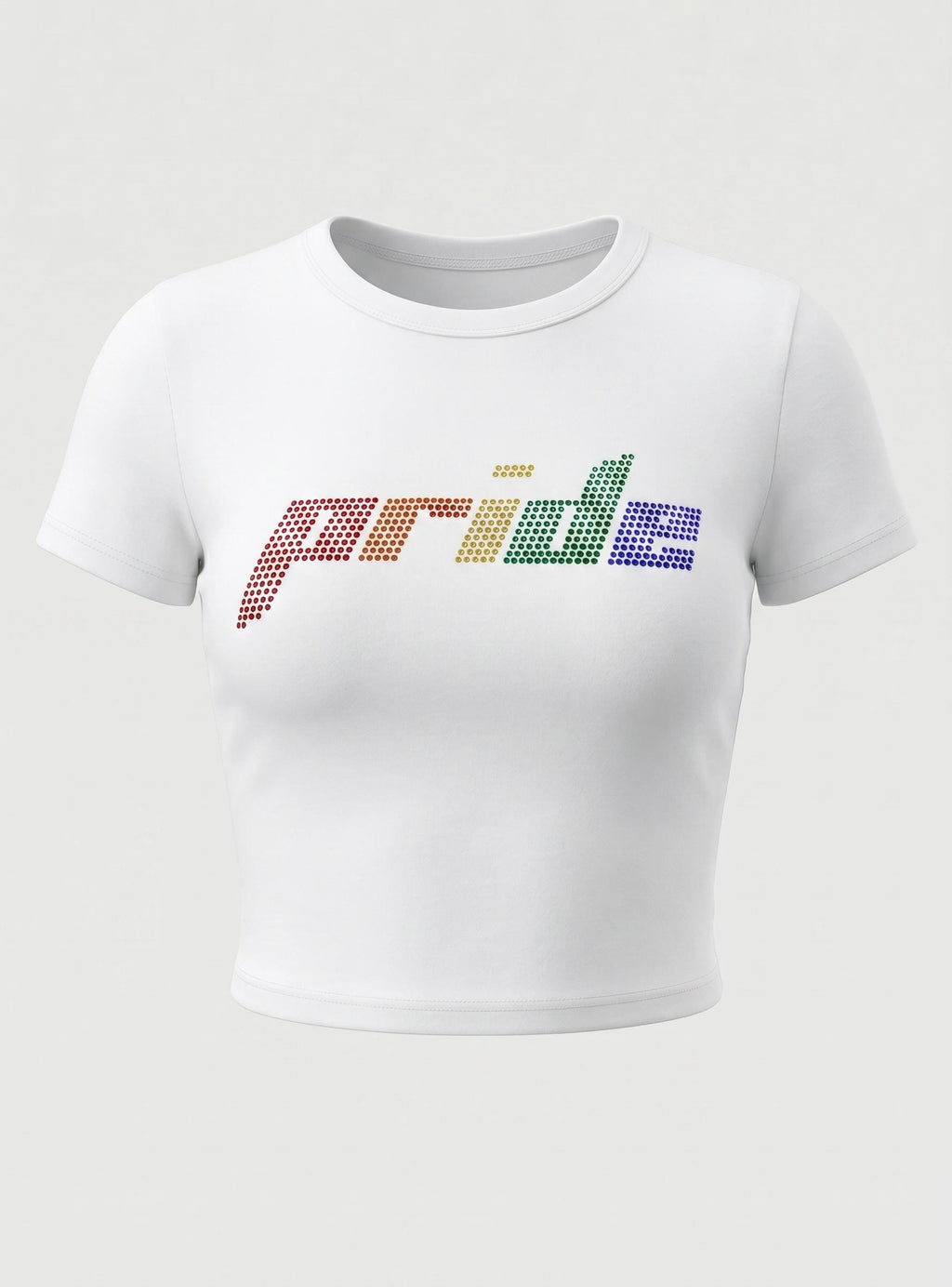 Rainbow Rhinestone Crop Top Customizable | LGBTQ+ Pride Shirt | Y2K Inspired Festival Top | Pride Month Outfit