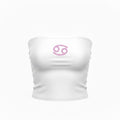 All Zodiac Astrology Symbol Rhinestone White Tube Top Mutliple Rhinestone Color Options