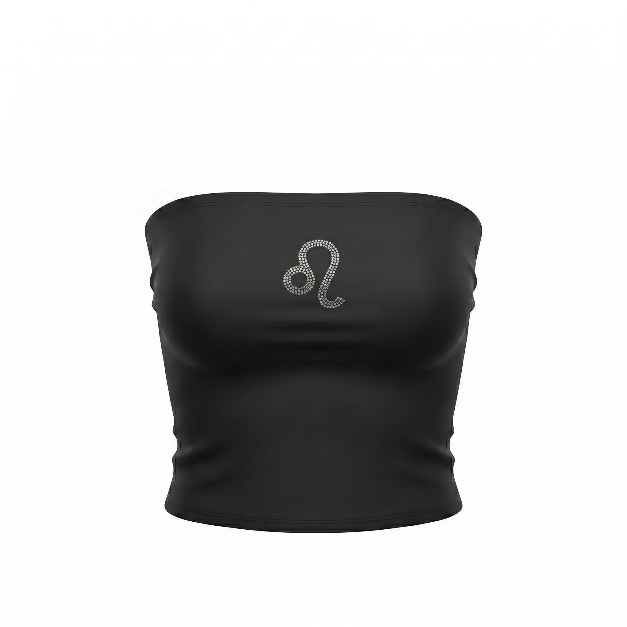 Leo Zodiac Astrology Symbol Rhinestone Tube Top