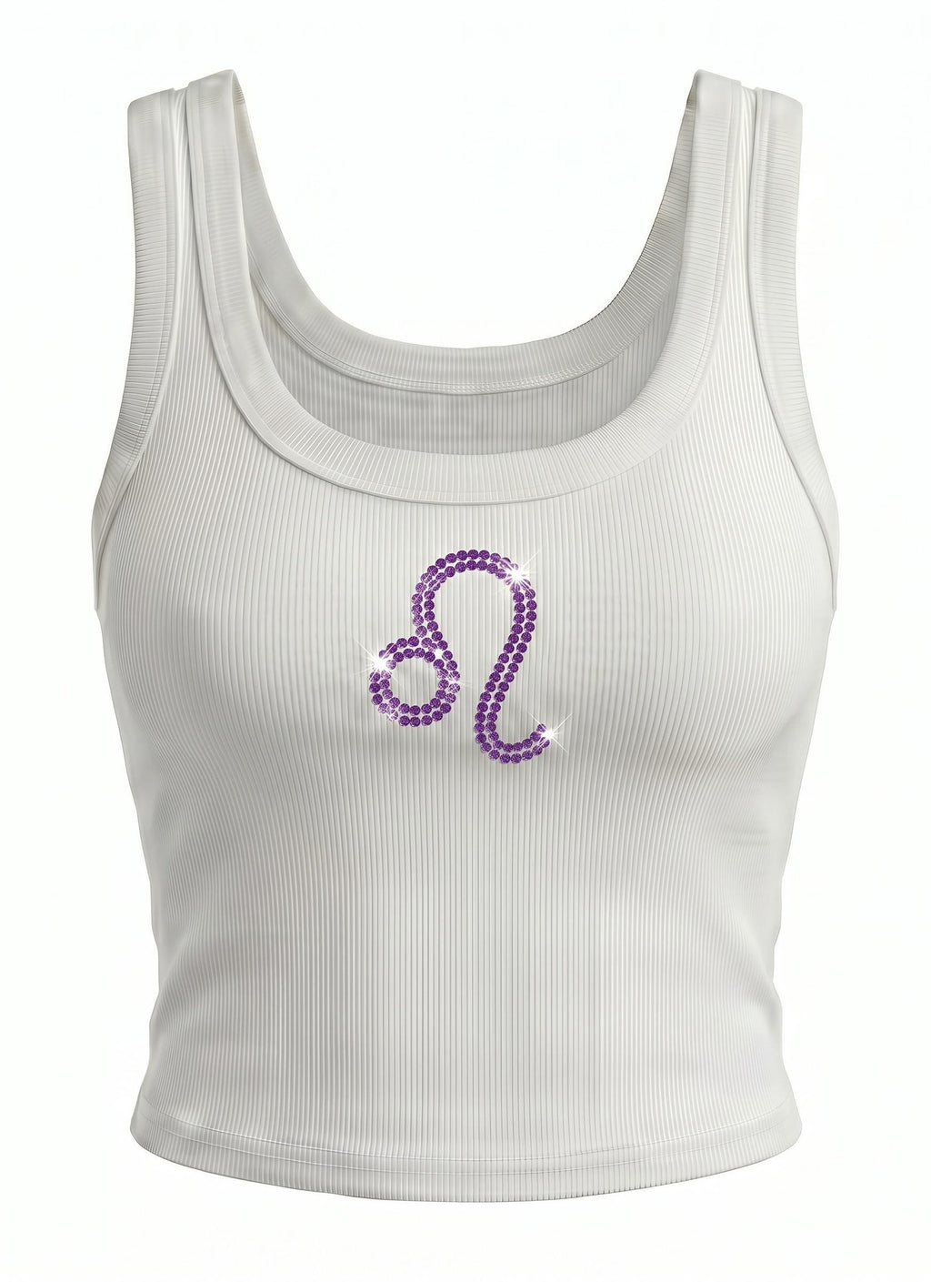 Leo Zodiac Rhinestone Tank Top Astrology Symbol Shirt - Rhinestone Color Customization