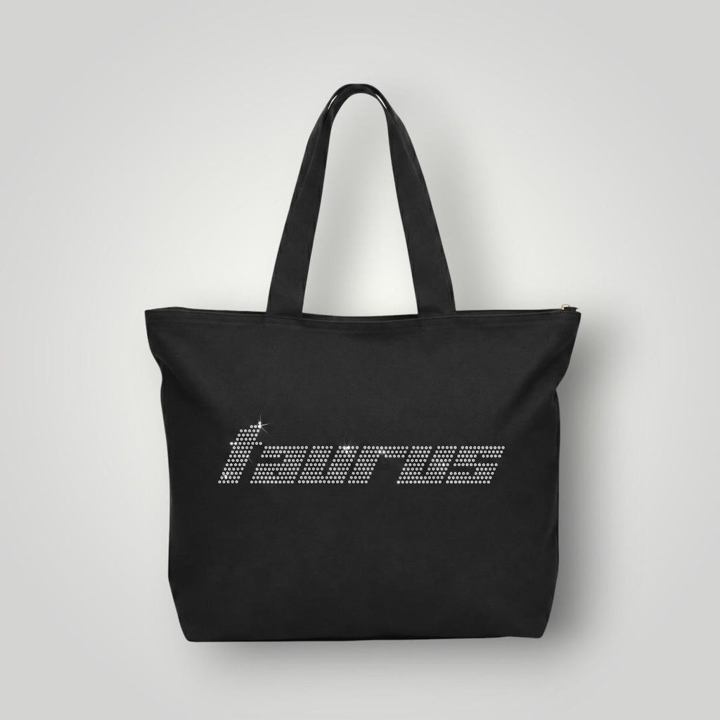 Personalized Zodiac Rhinestone Tote Bag | Custom Astrology Canvas Shoulder Bag | Zodiac Sign Gift | Sparkly Travel Tote | Birth Sign Bag