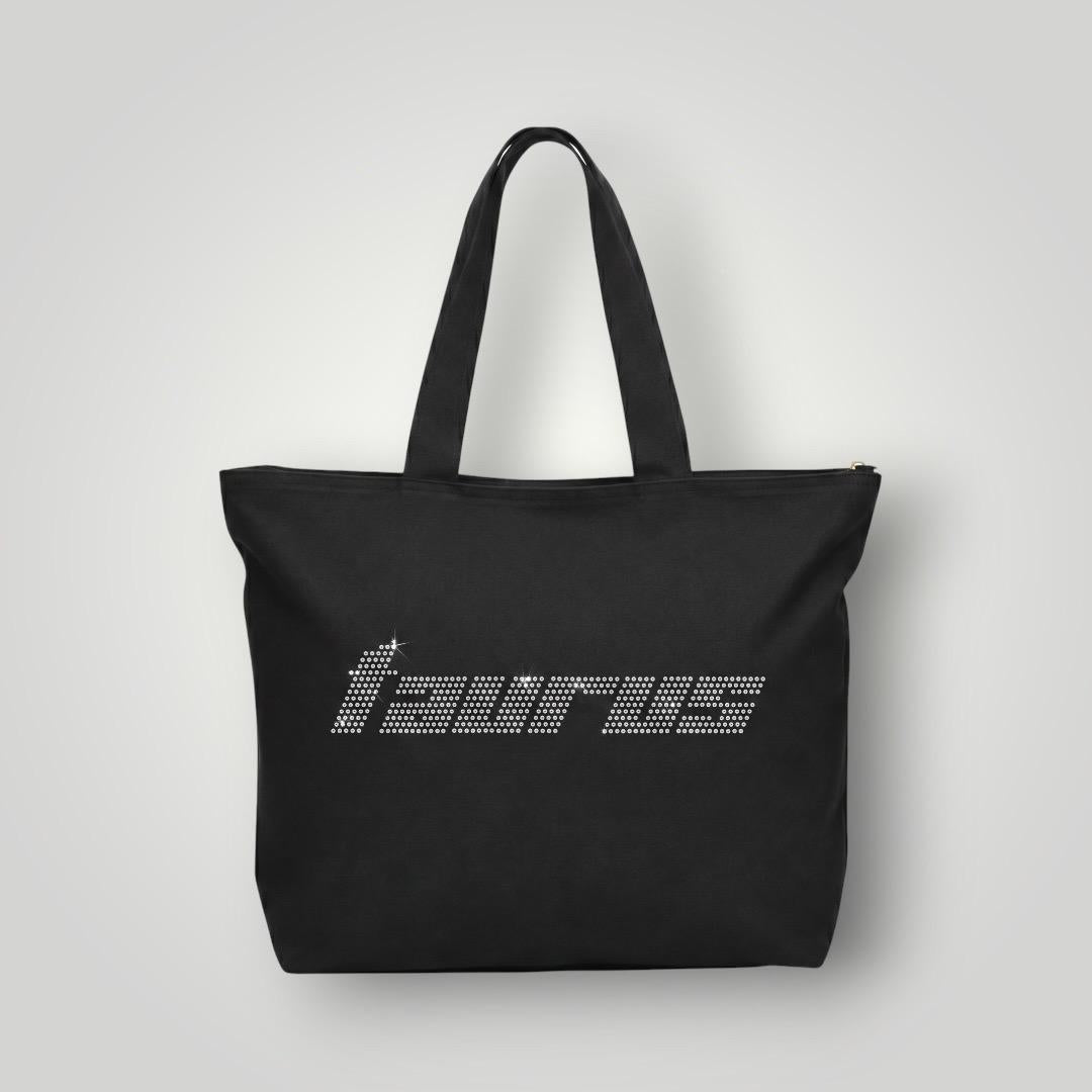 Personalized Zodiac Rhinestone Tote Bag | Custom Astrology Canvas Shoulder Bag | Zodiac Sign Gift | Sparkly Travel Tote | Birth Sign Bag