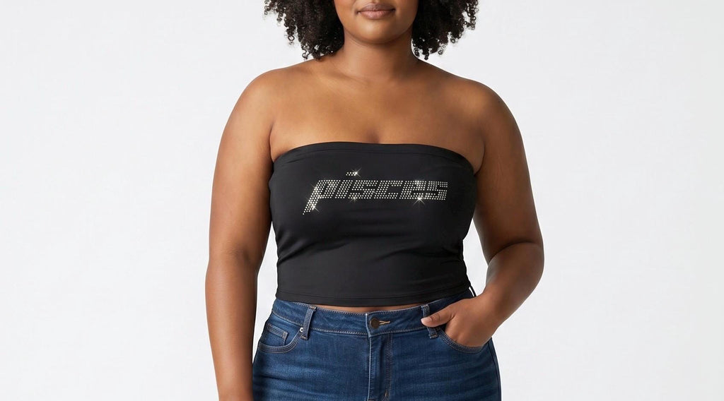 Pisces Rhinestone Tube Top Y2K Astrology