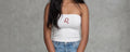 Leo Zodiac Astrology Symbol Rhinestone White Tube Top - Rhinestone Color Customization